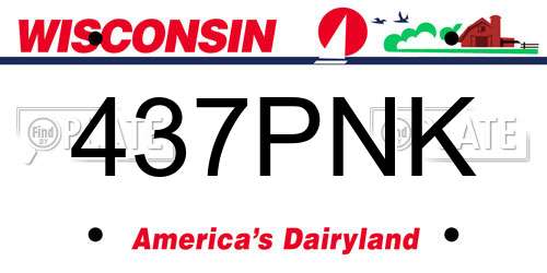 437PNK Wisconsin License Plate