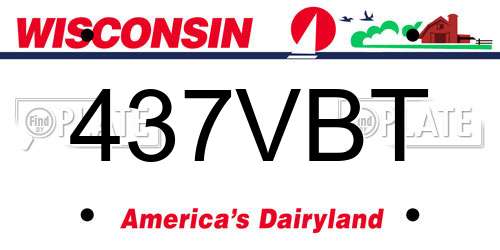 437VBT Wisconsin License Plate