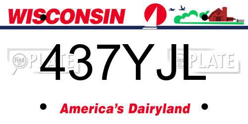 437YJL Wisconsin License Plate