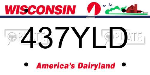 437YLD Wisconsin License Plate