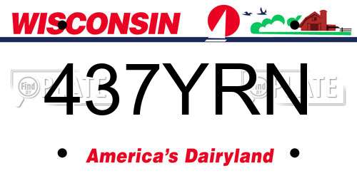 437YRN Wisconsin License Plate