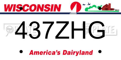 437ZHG Wisconsin License Plate