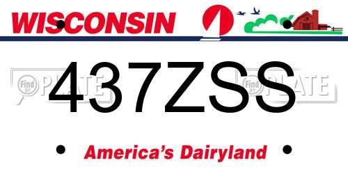 437ZSS Wisconsin License Plate