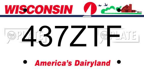 437ZTF Wisconsin License Plate