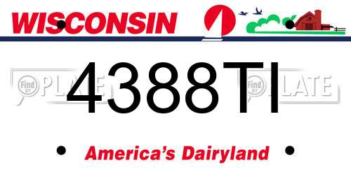 4388TI Wisconsin License Plate