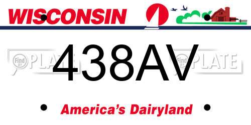438AV Wisconsin License Plate