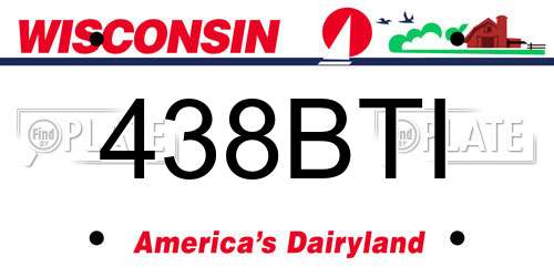 438BTI Wisconsin License Plate