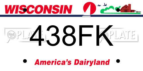 438FK Wisconsin License Plate