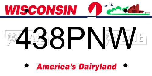 438PNW Wisconsin License Plate