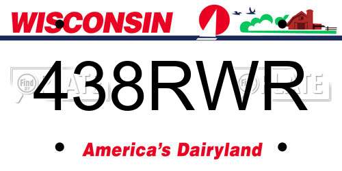 438RWR Wisconsin License Plate