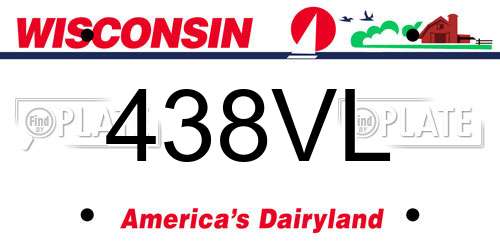 438VL Wisconsin License Plate