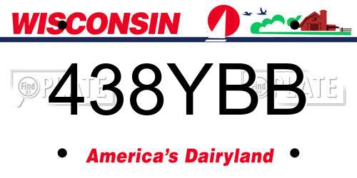 438YBB Wisconsin License Plate