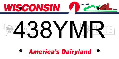 438YMR Wisconsin License Plate