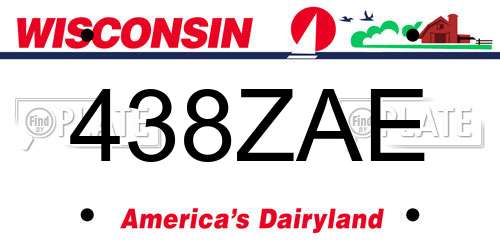 438ZAE Wisconsin License Plate