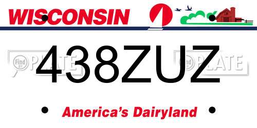 438ZUZ Wisconsin License Plate