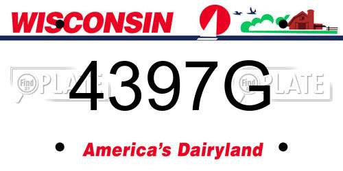 4397G Wisconsin License Plate