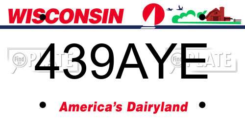 439AYE Wisconsin License Plate
