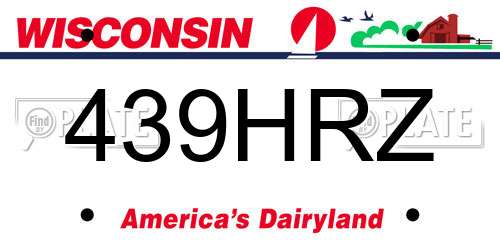 439HRZ Wisconsin License Plate
