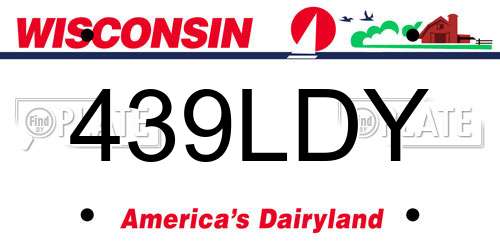 439LDY Wisconsin License Plate