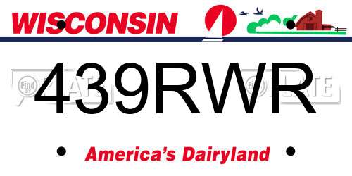439RWR Wisconsin License Plate