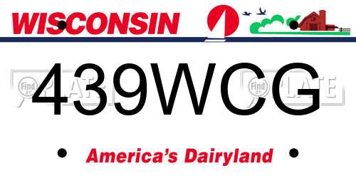 439WCG Wisconsin License Plate