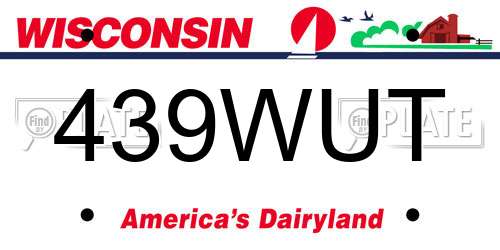 439WUT Wisconsin License Plate