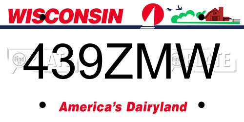 439ZMW Wisconsin License Plate