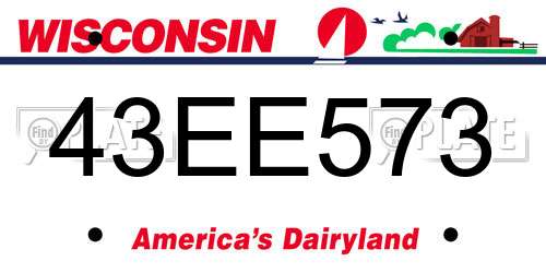 43EE573 Wisconsin License Plate