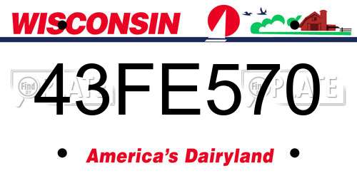 43FE570 Wisconsin License Plate