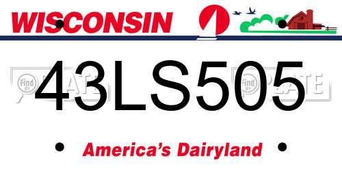 43LS505 Wisconsin License Plate