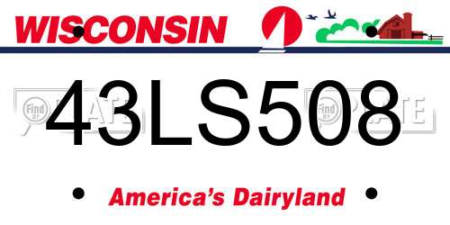 43LS508 Wisconsin License Plate