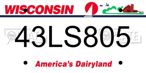 43LS805 Wisconsin License Plate
