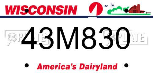 43M830 Wisconsin License Plate