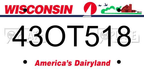 43OT518 Wisconsin License Plate
