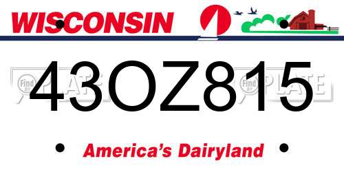 43OZ815 Wisconsin License Plate