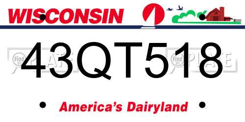 43QT518 Wisconsin License Plate