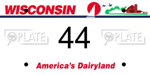 44 Wisconsin License Plate