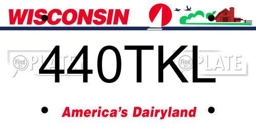 440TKL Wisconsin License Plate