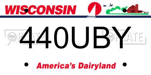 440UBY Wisconsin License Plate