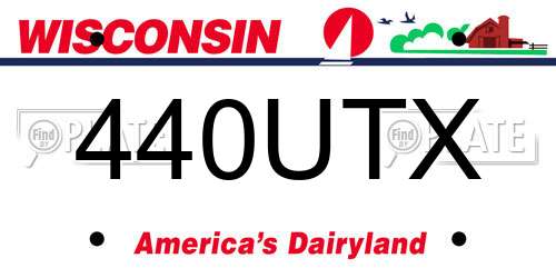 440UTX Wisconsin License Plate