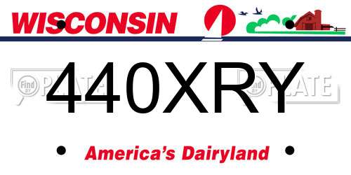 440XRY Wisconsin License Plate