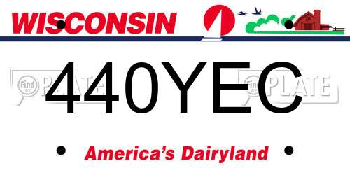 440YEC Wisconsin License Plate