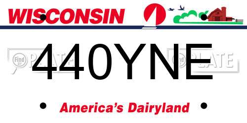 440YNE Wisconsin License Plate