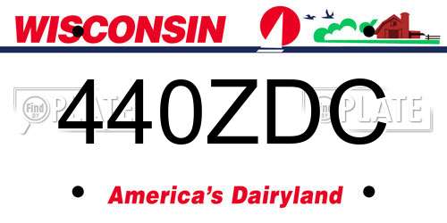 440ZDC Wisconsin License Plate