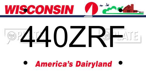 440ZRF Wisconsin License Plate