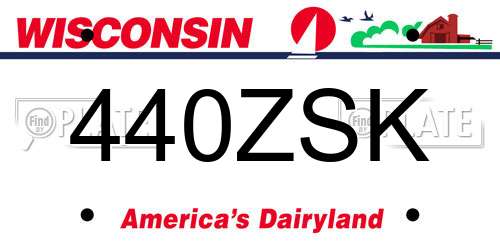 440ZSK Wisconsin License Plate