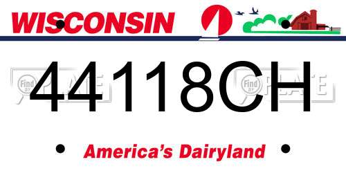 44118CH Wisconsin License Plate