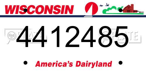 4412485 Wisconsin License Plate