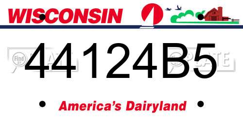 44124B5 Wisconsin License Plate