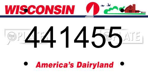 441455 Wisconsin License Plate